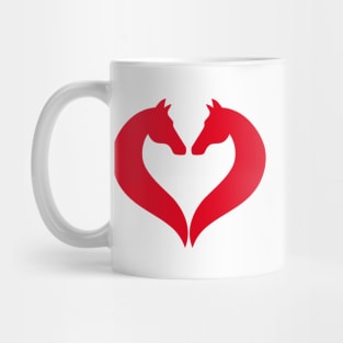 I love horse riding, heart with horse heads Mug